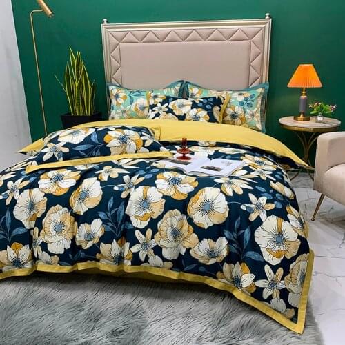 Free shipping high-end, silk Egyptian cotton bedding set digital printing Chinese style, large, extra large, double family set