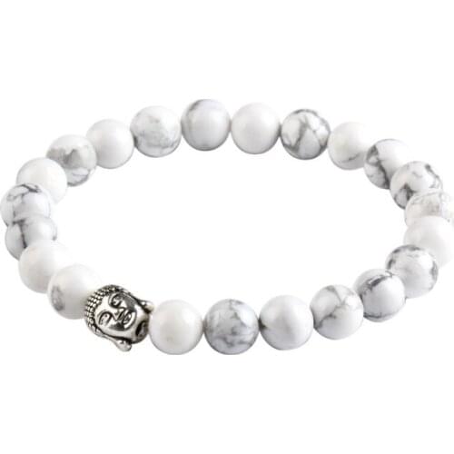 Natural Stone Charm Bracelets For Women and Men Bracciali lava pulseiras Bracelets Bangles Alloy Buddha beads wholesale