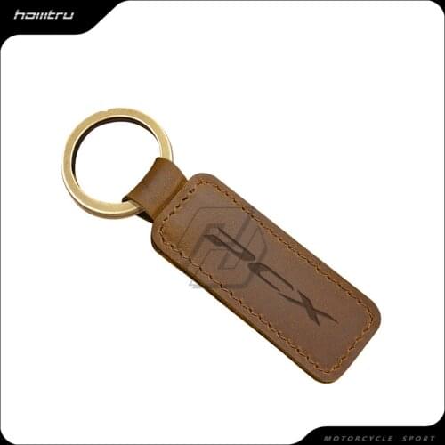 Motorcycle Keychain Cowhide Key Ring Case for Honda PCX 125 150
