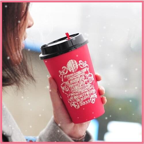 50pcs 500ml Thickened disposable milk tea paper cup party birthday favor red hot drink coffee cup takeaway package commercial