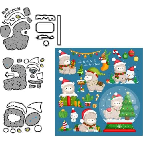 CH Christmas Alpaca Metal Cutting Dies Embossing Scrapbooking Stencil Craft Cut Dies For DIY Card Crafts Handmade