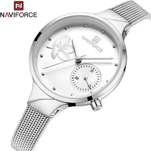 NAVIFORCE Watch for Women Fashion Silver Female Clock Waterproof Watch Quartz Wristwatches Stainless Steel Casual Lady 23 Paper