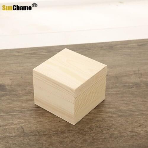 Pine World Cover Wooden Box Desktop Storage Box Square Wooden Box Wooden Box Custom Storage Box Gift Box