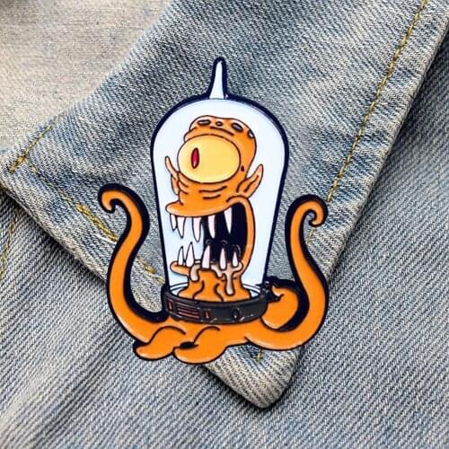 DZ665 Funny Alien Figures Monster Creativity Enamel Pins Women Badge Backpack Collar Lapel Pin Hat Jewelry Gifts for Friends