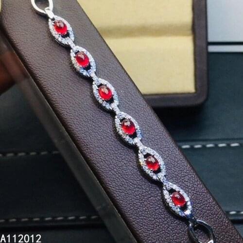 KJJEAXCMY fine jewelry S925 sterling silver inlaid natural ruby new Girls trendy hand Bracelet Support test Chinese style