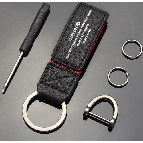 Quality Lovers Leather Key chain Women Men Portable Metal Car Key ring Multifunctional Horseshoe Buckle Kit Creative Key Pendant