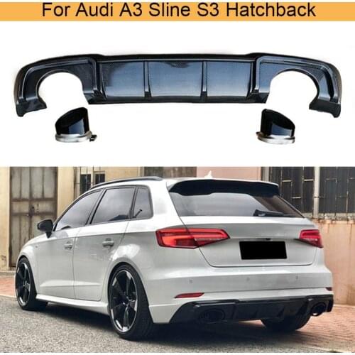 Car Rear Bumnper Diffuser Lip Spoiler for Audi A3 S-line Hatchback 4 Door 2017-2019 PP Rear Diffuser Lip Spoiler