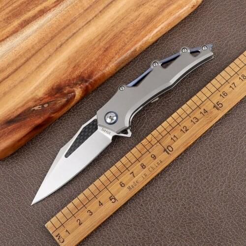 M390 blade titanium alloy handle high hardness and sharp outdoor camping tactics hunting self-defense fruit folding knife