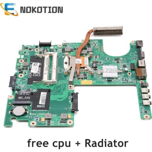 NOKOTION Laptop Motherboard For Dell Studio 1558 CN-0G936P 0G936P DAFM9BMB6D0 Main Board HM57 DDR3 Free CPU + Heatsink