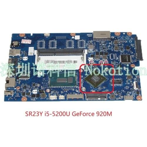 NOKOTION CG410 CG510 NM-A681 For lenovo ideapad 100-15IBD Laptop motherboard SR23Y i5-5200U GeForce 920M