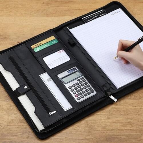 A4 File Folder Business Padfolio Presentation Folder Portfolio Document Manager bag for A4 Documents with zipper Office Supplies