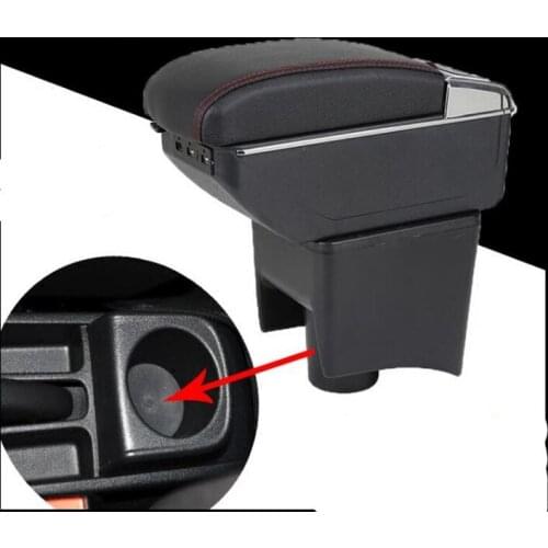 For VW Volkswagen Polo 2011-2018 armrest box central Store content Storage box with cup holder ashtray Car accessories