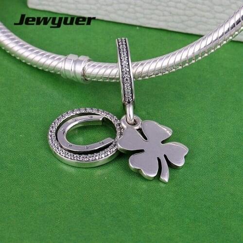 Lucky Day flower dangle Charms 925 Sterling Silver pendant Bead Fit charm Bracelet DIY For Jewelry Making Memnon DA194