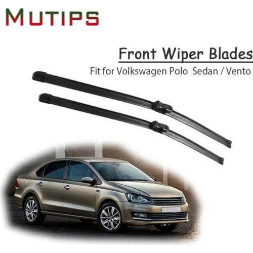 Mutips 1Set Car Windshield Rubber Wiper Blade For Volkswagen VW Polo Sedan Vento 2010-2014 VW Accessories Repair Cleaning Tool