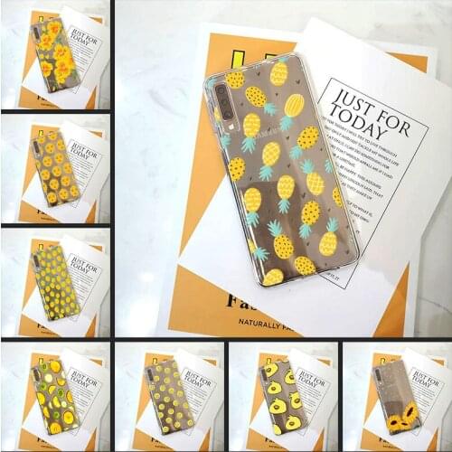 Yellow Pineapple Silicone Phone Case For Samsung A6 A8 Plus 2018 Soft Back Cover For Samsung A6 A7 A8 2018 A3 A5 2016 2017