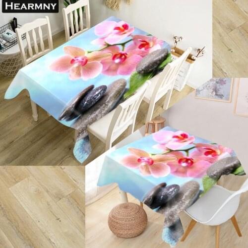 HEARMNY Pink Flower Tablecloth 3D Oxford Fabric Square/Rectangular Dust-proof Table Cover For Party Home Decor TV Covers