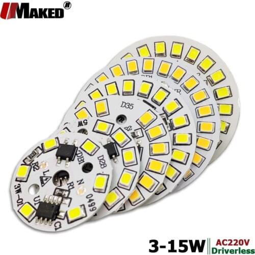 10pc Full Power AC220V LED Bulb Lamp Plate 3W 5W 7W 9W 12W 15W SMD2835 Aluminum PCB plate Supper Bright For Bulb Lights Freeship