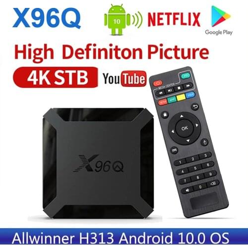 20pcs /lot X96Q Smart Android 10.0 Allwinner H313 Quad Core 1gb 8gb 2GB 16GB Support 4K 3D Netflix Youtube TV Box