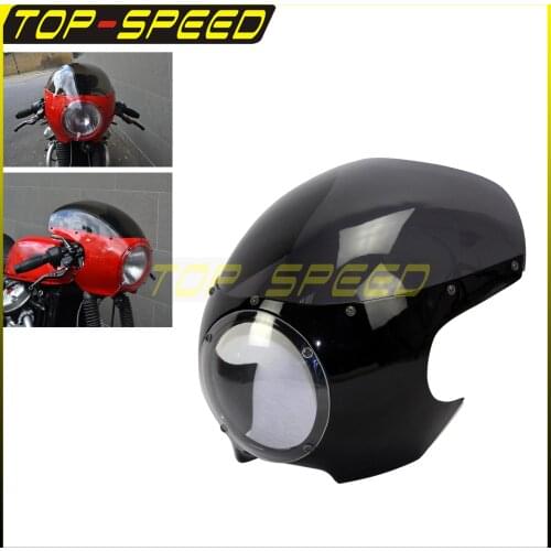 Universal 5 3/4" Cafe Racer Headlight Fairing Custom Classic Club Style Headlamp Fairing for Honda Suzuki Scrambler BMW XS650 XL