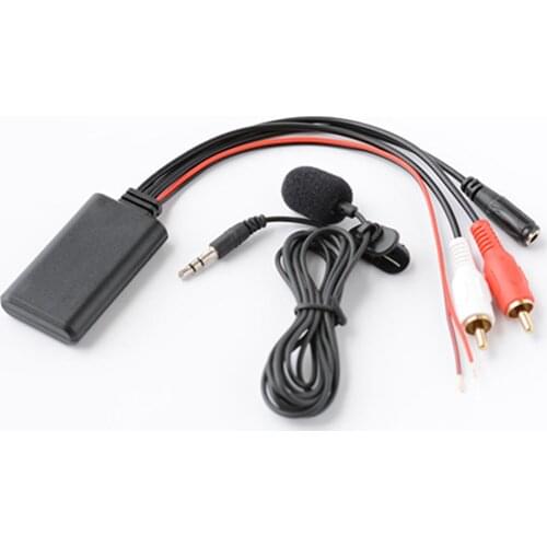 Universal Car 2 RCA Bluetooth Wireless Connection Adapter AUX Music+MIC BT Phone