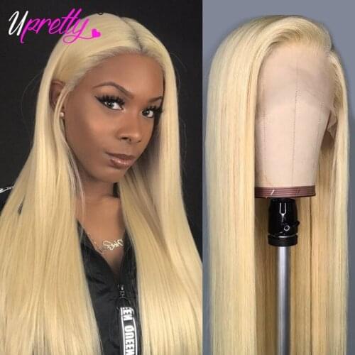 613 Blonde Lace Front Wig Remy Brazilian Straight Lace Front Human Hair Wigs 4x4 Closure Wig HD Transparent Lace Frontal Wig