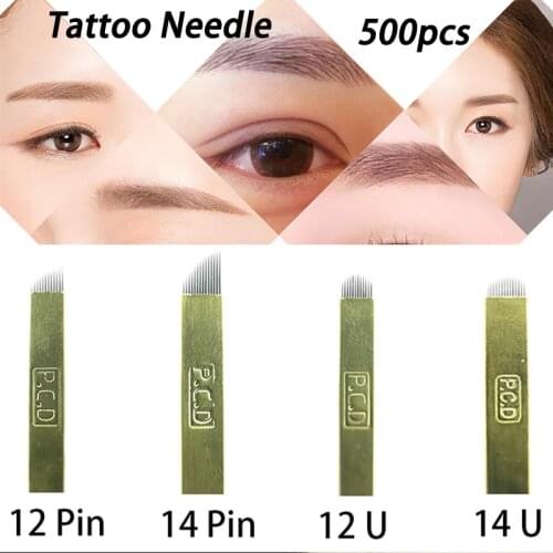 Advanced Nano Tattoo Needle 12P/14P/12U/14U Conversion Beauty Tool Stainless Steel 0.25MM Micro Needle Korean Eyebrow Lip Makeup