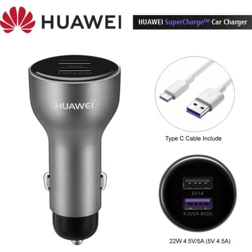 Huawei Car Charger Huawei 10V 4A Max SuperCharge Include Type C Cable CarCharger For Huawei Mate 20 Pro Honor P20