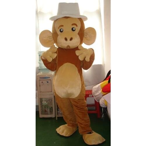 Monkey Mascot Costume Cute Monkey with Straw Hat Funny Mascots Cartoon Character Mascotte Cosplay Outfits Adult
