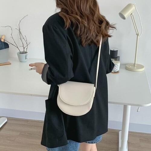 Women fashion retro saddle bag new shoulder handbag small bag lipstick storage pu messenger Korean bag female 2021