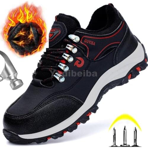 Winter Work Boots Safety Steel Toe Shoes Men Indestructible Shoes Men Safety Shoes Puncture-Proof Protective Shoes Hiking Boots