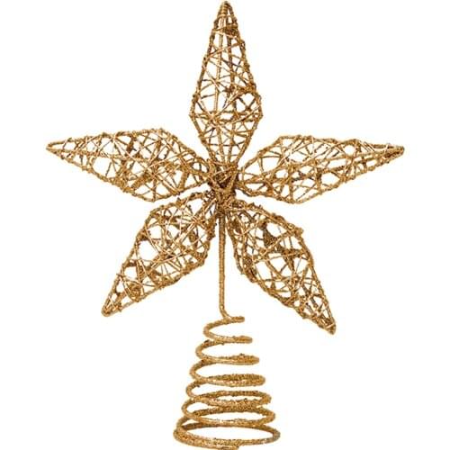 Gold Red Christmas Tree Top Iron Star Christmas Decorations For Home Navidad Tree Topper Decoration New Year 2021 Agreeable