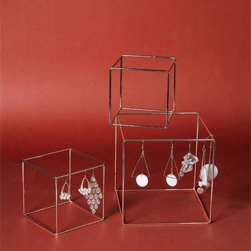 Gold Jewelry Stainless Steel Bracket Storage Case Holder Rack Exhibition Metal Earring Display Stand