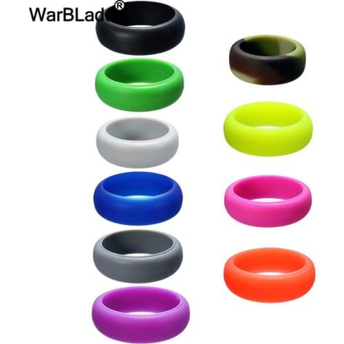 100pcs/set 6-12 Size Food Grade FDA Silicone Ring 8mm Hypoallergenic Crossfit Flexible Sports Rubber Finger Rings For Men Women