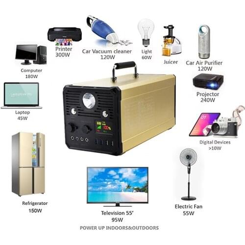 1000w Power Supply solar generator 3.7v120000mah 480wh outdoor camping lithium 110v 220v portable power station