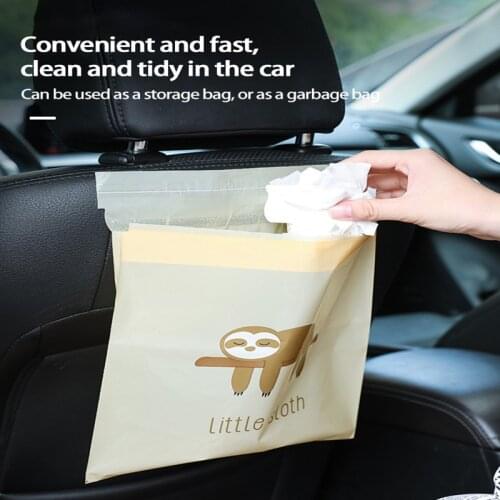 15pcs/set Disposable Self-Adhesive Car Biodegradable Trash Rubbish Holder Garbage Storage Bag For Auto Vehicle Office Kitchen
