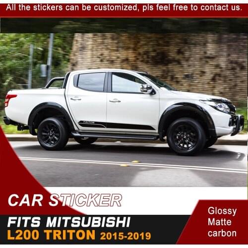 Car decals 2 Pcs body side waist racing graphic vinyl sticker pickup car body sticker fit for mitsubishi l200 triton 2006-2019