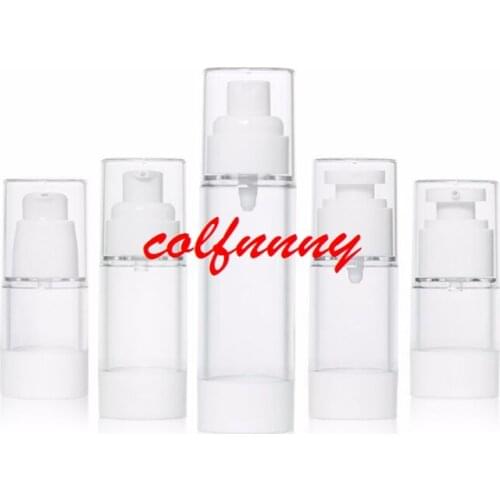 300pcs/lot Fast Shipping Clear 15ml 30ml 50ml Airless bottle pump bottle Clean Cream jar lotion container cosmetic packaging