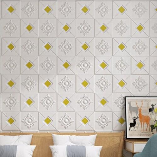 70*77 3D Brick Wall Stickers DIY Self Decor Foam Waterproof Wall Covering Wallpaper For TV Background Kids Living Room