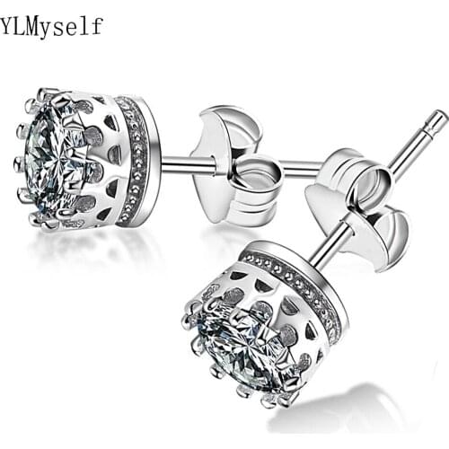 6MM Round Cute Earrings Statement Jewelry Best Gift For Friend Jewellery lovely Wedding Bridesmaid Stud Earring for women