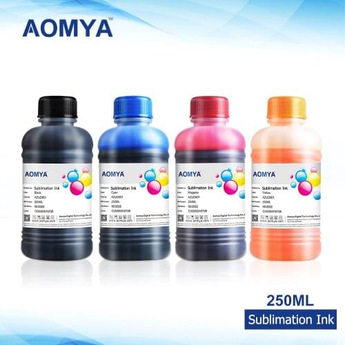 Aomya [4 X 250ml] Sublimation Ink Heat Transfer Ink for Epson L100 L110 L200 Printing Ink BK/C/M/Y