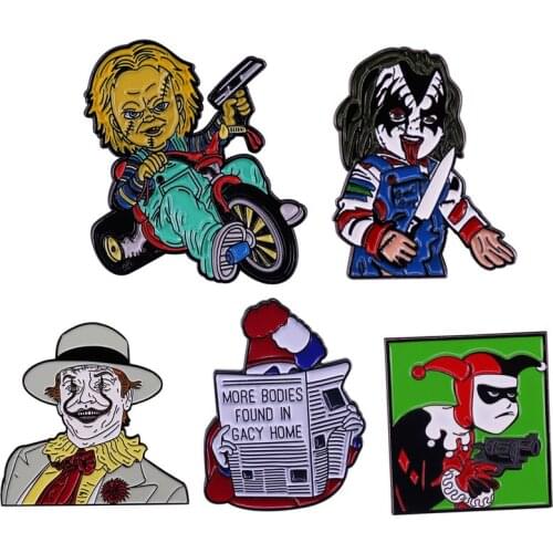 BG1262 Horror Movie Enamel Pin Halloween Brooch Pin Backpack Collar Hat Badge Lapel Pin Decoration Jewelry Collection Gifts
