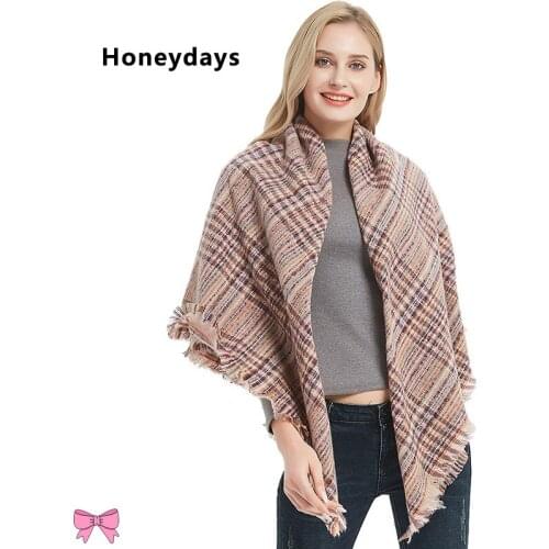 Designer Retro Striped Cashmere Scarf Simple Women Shemagh Long Fringed Scarfs Soft Thick Triangle Scarves Multifunctional Shawl