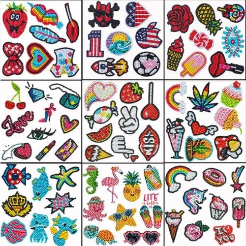 Girls Cartoon Stickers Graffiti 5D DIY Diamond Painting Stickers Flowers Rose Diamond Mosaic Rhinestone Art Kids Handcrafts Gift