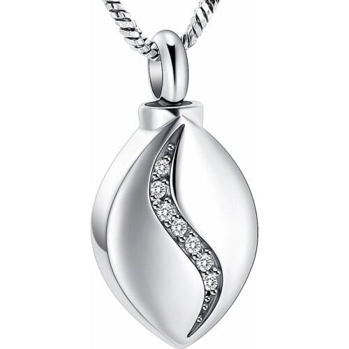 IJD10748 Inlay Clear Zircon Teardrop Cremation Necklace Forever In My Heart Memorial Urn Jewelry Keepsake Pendant For Ashes