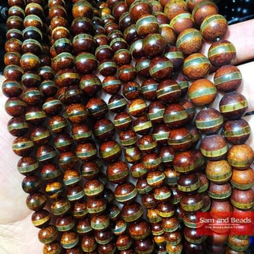 China Tibetan Dzi Stripe beads Natural Stone Religious 8/10/12MM Round Loose beads jewelry making necklace accessories DIY CTB03