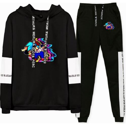 Friday Night Funkin Paint Fall Suit Hoodies Hip Hop Patchwork Sweatshirt Ankle Banded Pant Two Piece Set Punk style Cool Leisure