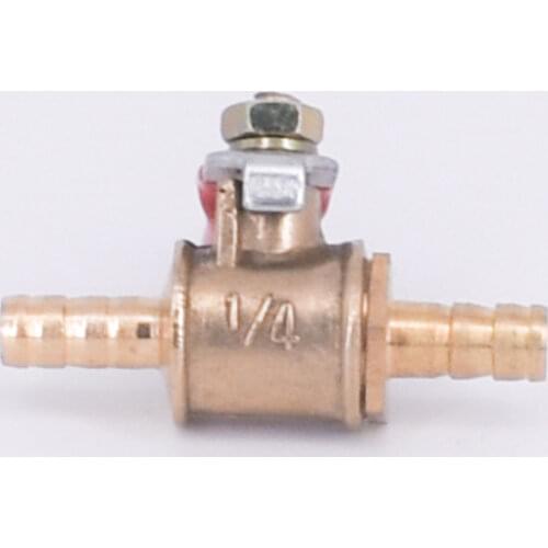 Brass 6/8/10/12mm Red Lever Handle Ball Valve Hose Barb Air Water Oil Flow Control Fitting