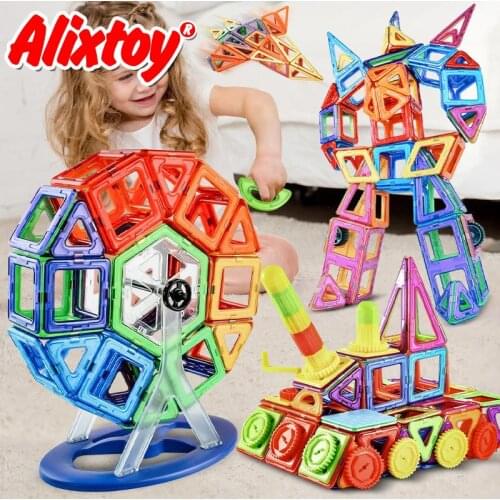 Big Size Magnetic Designer Magnet Building Blocks 180pcs Construction Set Magnetic Bircks DIY Toys For Children Gifts