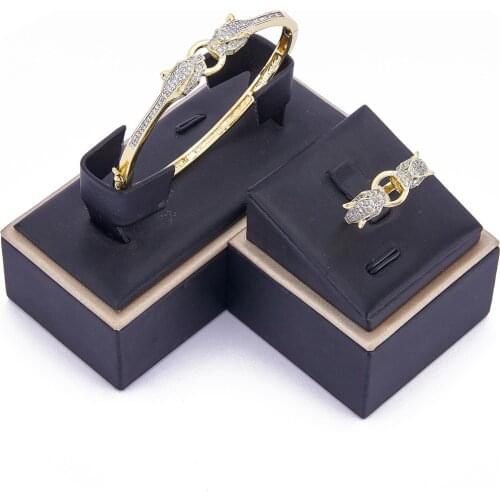 Fashion jewelry set gold color bangle ring for women brida jewelry set gold color animal jewelry set