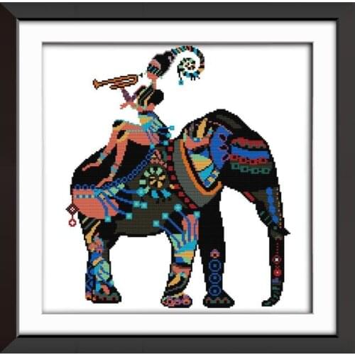 Elephent cross stitch kit animal18ct 14ct 11ct count print stitching embroidery DIY handmade needlework plus